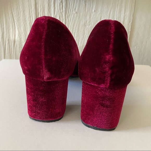 CL by Laundry Velvet Wine Block Heels Round Toe 7M - Picture 11 of 16